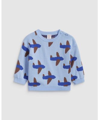 Seed Heritage - Planes Crew Knit - Jumpers & Cardigans (Blue Jay) Planes Crew Knit