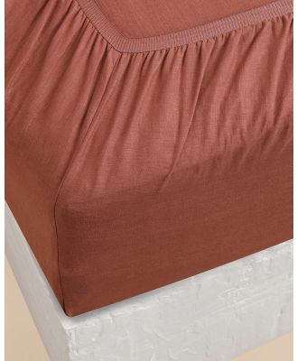 Sheet Society - Eve Linen Cot Fitted Sheet - Home (Red) Eve Linen Cot Fitted Sheet