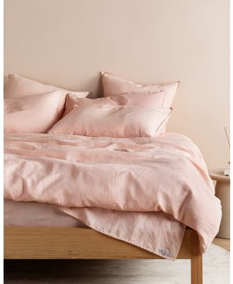 Sheet Society - Eve Linen Fitted Sheet Set - Home (Pink) Eve Linen Fitted Sheet Set