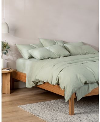 Sheet Society - Eve Linen Quilt Cover Set - Home (Green) Eve Linen Quilt Cover Set
