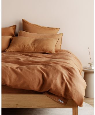Sheet Society - Eve Linen Quilt Cover Set - Home (Orange) Eve Linen Quilt Cover Set