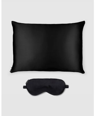 Shhh Silk - Silk Eye Mask and Pillowcase - Sleep (Black) Silk Eye Mask and Pillowcase