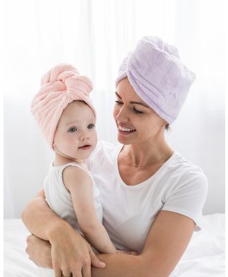 Silky Tots - Hair Towel Wrap (2 Pack) - Bathroom (Pink + Purple) Hair Towel Wrap (2 Pack)
