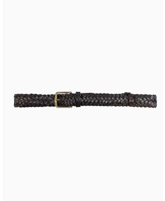 Simon Carter - Woven Pin Buckle Belt - Belts (BROWN) Woven Pin Buckle Belt