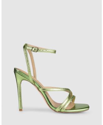 Siren - Dagger Stiletto Heels - Sandals (Lime Green Metallic) Dagger Stiletto Heels