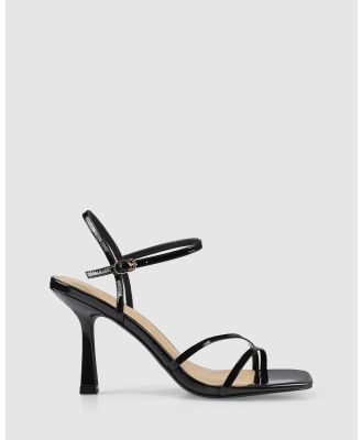 Siren - Speck Strappy Heels - Sandals (Black Patent Leather) Speck Strappy Heels