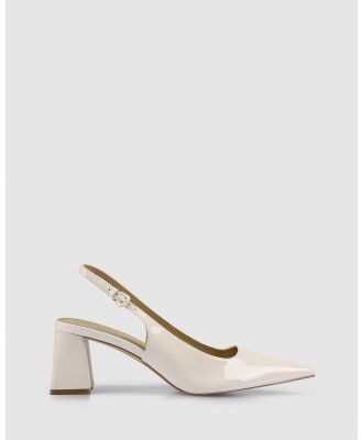 Siren - Yarra Pointed Toe Slingbacks - Heels (Chalk Patent Leather) Yarra Pointed Toe Slingbacks