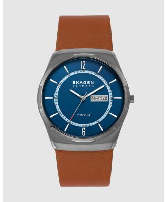 Skagen - Melbye Titanium Brown Analogue Watch - Watches (Grey) Melbye Titanium Brown Analogue Watch