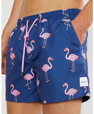 Skwosh - Flamin' Flamingo 2.0 Swim Shorts - Swimwear (Navy) Flamin' Flamingo 2.0 Swim Shorts
