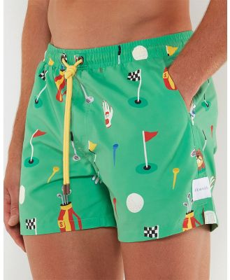 Skwosh - In The Hole Swim Shorts - Swimwear (Green) In The Hole Swim Shorts