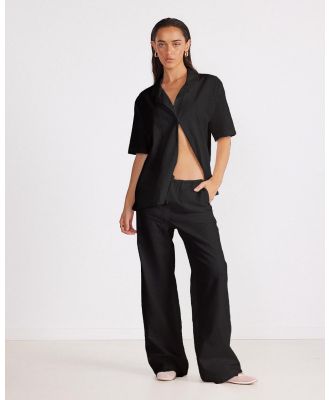 SNDYS - Hallie Linen Shirt   ICONIC EXCLUSIVE - Tops (Black) Hallie Linen Shirt - ICONIC EXCLUSIVE