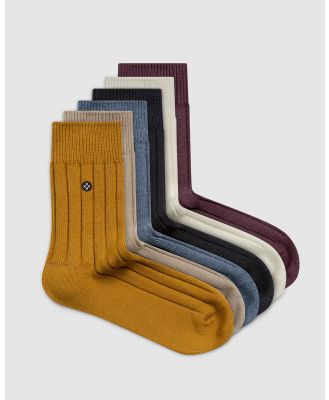 Sockdaily - Acorns 6 Pack Quarter Socks - Accessories (Multi) Acorns 6 Pack Quarter Socks
