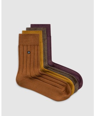 Sockdaily - Quicksand 4 Pack Quarter Socks - Accessories (Multi) Quicksand 4 Pack Quarter Socks