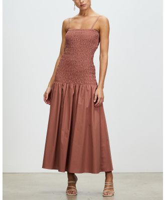 Sofia Irina - Maxi Shirred Dress - Dresses (Chocolate) Maxi Shirred Dress