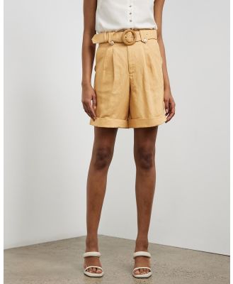 Sofia Irina - Wide Leg Shorts - High-Waisted (Sun) Wide Leg Shorts