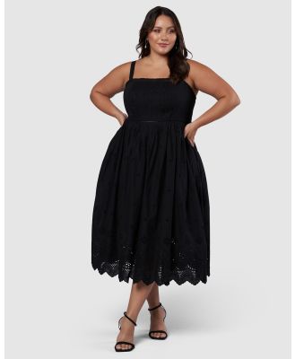 Something 4 Olivia - Brenna Broderie Midi Dress - Dresses (Black) Brenna Broderie Midi Dress