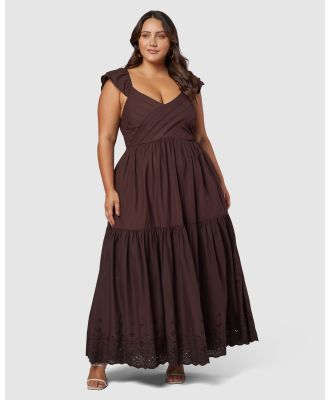 Something 4 Olivia - Georgie Broderie Maxi Dress - Dresses (Brown) Georgie Broderie Maxi Dress
