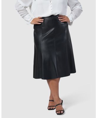Something 4 Olivia - Keaton Pu Midi Skirt - Leather skirts (BLACK) Keaton Pu Midi Skirt
