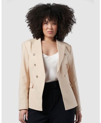 Something 4 Olivia - Madeleine Button Blazer - Suits & Blazers (Neutrals) Madeleine Button Blazer