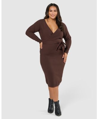 Something 4 Olivia - Viola Knit Midi Dress - Dresses (Brown) Viola Knit Midi Dress