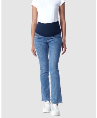 Soon Maternity - Bootcut Overbelly Jeans - High-Waisted (LIGHT BLUE) Bootcut Overbelly Jeans