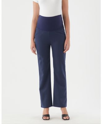 Soon Maternity - Emma Overbelly Straight Pants - Pants (NAVY) Emma Overbelly Straight Pants