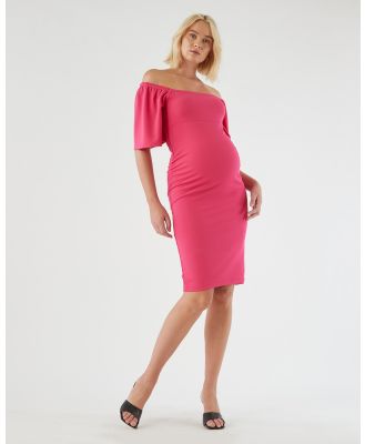 Soon Maternity - Kim Flare Sleeve Dress - Bodycon Dresses (PINK) Kim Flare Sleeve Dress