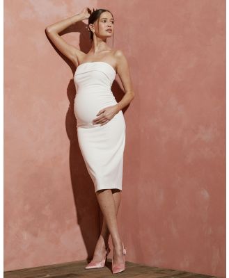 Soon Maternity - Lana Strapless Dress - Bodycon Dresses (WHITE) Lana Strapless Dress
