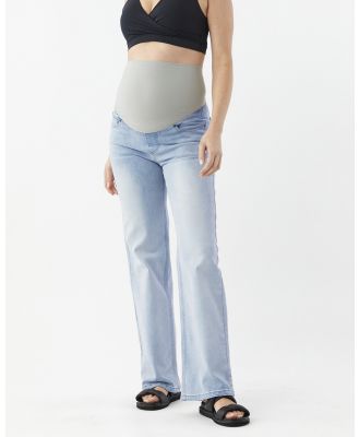 Soon Maternity - Straight Leg Overbelly Jeans - High-Waisted (LIGHT) Straight Leg Overbelly Jeans