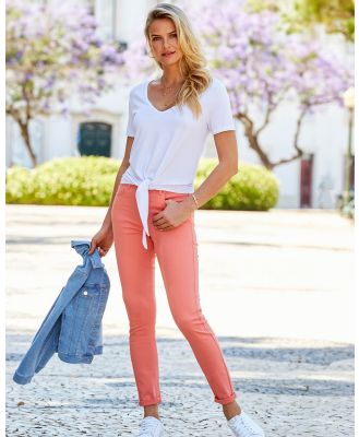 Sosandar - Perfect Skinny Jeans - Jeans (Coral) Perfect Skinny Jeans