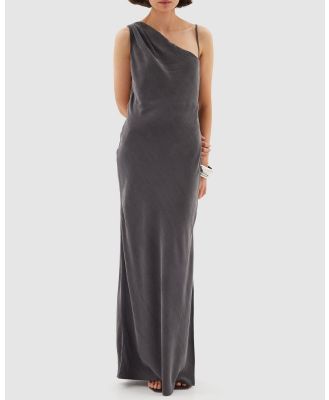 SOVERE - Isla Asymmetric Slip Dress - Dresses (Graphite) Isla Asymmetric Slip Dress