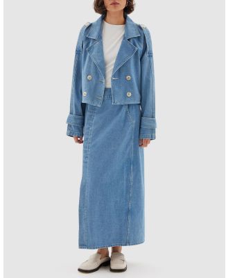 SOVERE - Theory Crop Denim Trench - Coats & Jackets (Blue) Theory Crop Denim Trench
