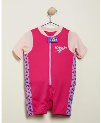 Speedo - Character Printed Float Suit   Kids - One-Piece / Swimsuit (Aria Miami Lilac & Sweet Taro) Character Printed Float Suit - Kids