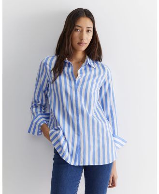Sportscraft - Hayley Stripe Cotton Silk Shirt - Tops (blue) Hayley Stripe Cotton Silk Shirt