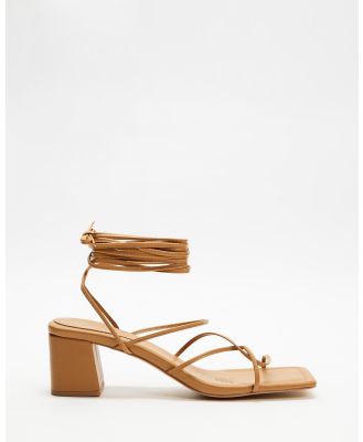 SPURR - Coco Lace Up Heels - Sandals (Tan) Coco Lace Up Heels
