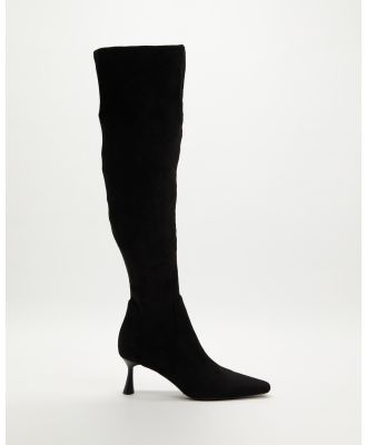 SPURR - Lana Over The Knee Boots - Boots (Black Microsuede) Lana Over The Knee Boots