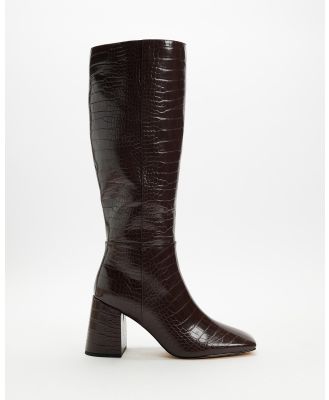 SPURR - Talita Knee High Boots - Knee-High Boots (Chocolate Croc) Talita Knee High Boots