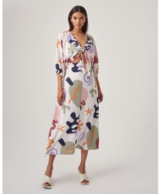 ST MRLO - Bennie Midi Dress - Dresses (Abstract Seaside Print) Bennie Midi Dress
