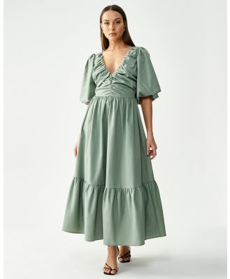 ST MRLO - Luca Tiered Dress - Dresses (Sage Green) Luca Tiered Dress