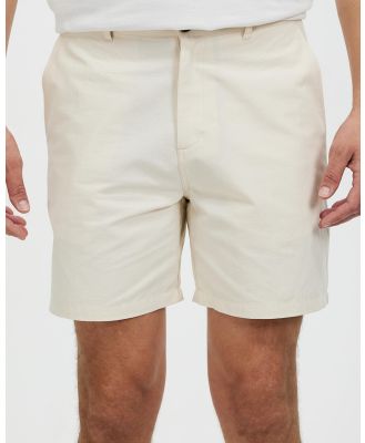 Staple Superior - Caleb Cotton Textured Shorts - Shorts (Cream) Caleb Cotton Textured Shorts