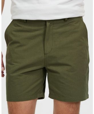 Staple Superior - Caleb Cotton Textured Shorts - Shorts (Khaki) Caleb Cotton Textured Shorts