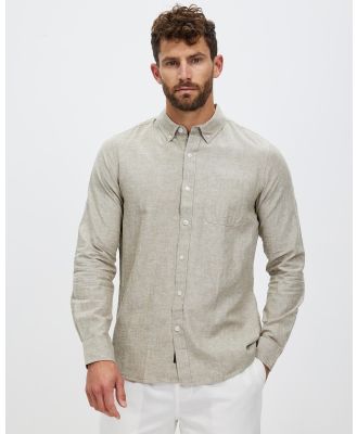 Staple Superior - Hamilton Linen Blend LS Shirt - Casual shirts (Khaki) Hamilton Linen Blend LS Shirt
