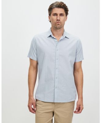 Staple Superior - Hamilton Linen Blend SS Shirt - Shirts & Polos (Dusty Blue) Hamilton Linen Blend SS Shirt