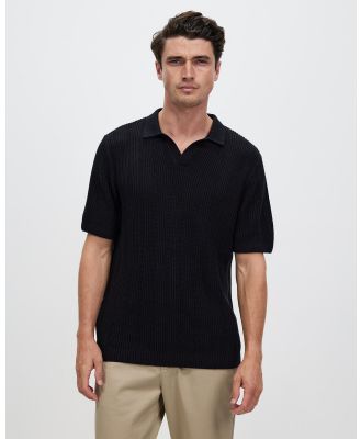 Staple Superior - Jeremiah Organic Cotton Polo Knit - Shirts & Polos (Black) Jeremiah Organic Cotton Polo Knit