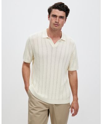 Staple Superior - Jeremiah Organic Cotton Polo Knit - Shirts & Polos (Cream) Jeremiah Organic Cotton Polo Knit