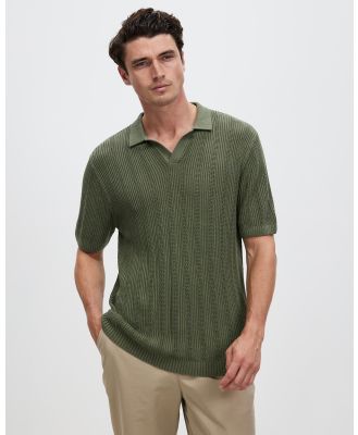 Staple Superior - Jeremiah Organic Cotton Polo Knit - Shirts & Polos (Khaki) Jeremiah Organic Cotton Polo Knit