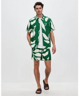 Staple Superior - Jinx Linen Blend Shorts - Shorts (Moss Leaf) Jinx Linen Blend Shorts