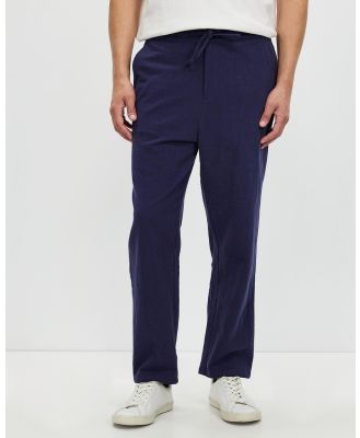 Staple Superior - Newport Textured Linen Blend Pants - Pants (Navy) Newport Textured Linen Blend Pants