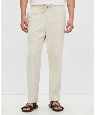Staple Superior - Newport Textured Linen Blend Pants - Pants (Oat) Newport Textured Linen Blend Pants