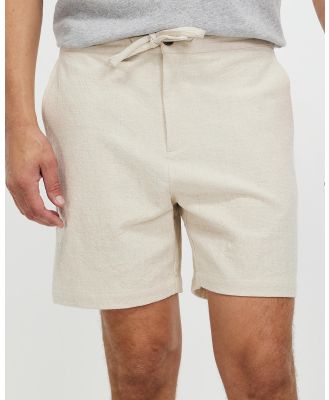 Staple Superior - Newport Textured Linen Blend Shorts - Shorts (Oat) Newport Textured Linen Blend Shorts